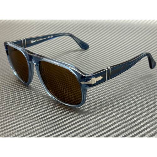 Persol PO3310S 121833透明海军蓝棕色中性57 mm太阳眼镜