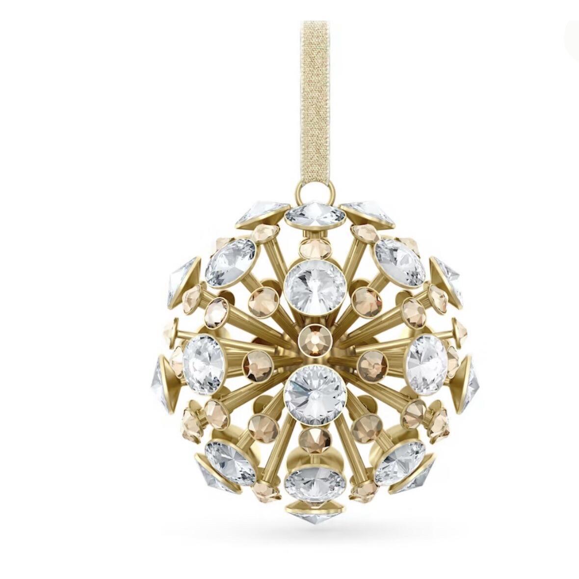 SWAROVSKI施华洛世奇球装饰大号金色金属水晶5628031