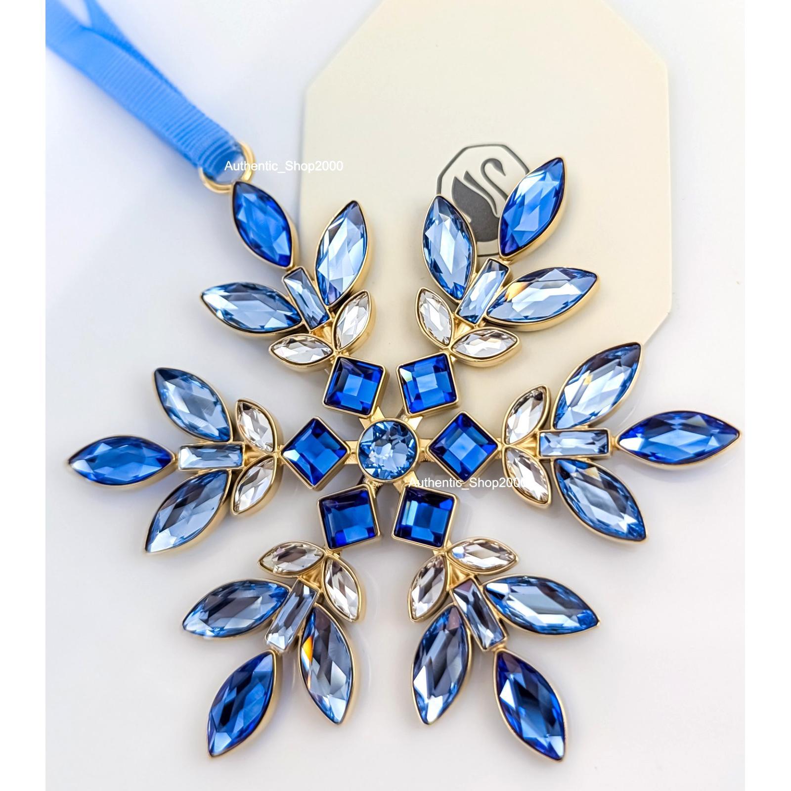 施华洛世奇Swarovski Adult摆件水晶蓝色100雪花Gema节日