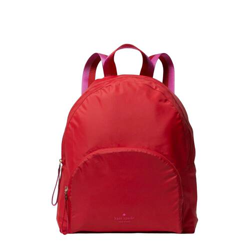 Kate Spade Arya中号尼龙Packable背包in Favorite红色