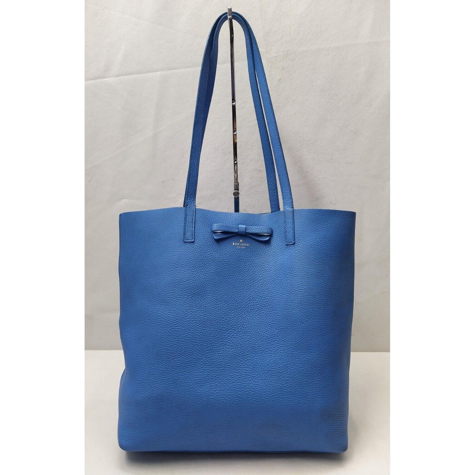 kate spade New York蓝色荔枝皮Bow双手柄大号手提包