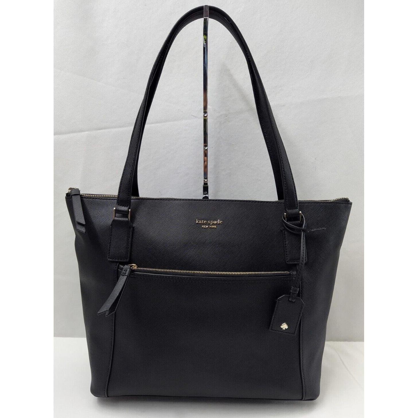 kate spade new york通用款女包小袋Cameron黑色十字纹皮革