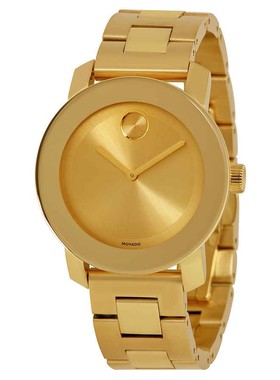Movado摩凡陀Bold香槟表盘黄金Ion pated女士手表3600085