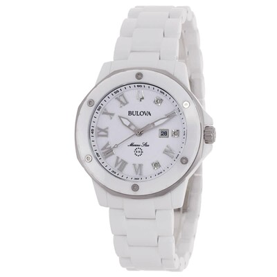 代购宝路华Bulova 98P222女手表Marc Anthony海军星星石英镶钻