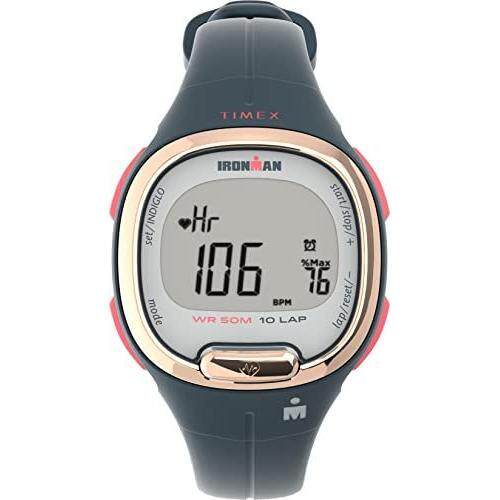 Timex天美时TW5M48200 Ironman女士数字手表33mm深蓝树脂表带