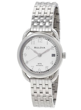 代购Bulova宝路华Commodore自动机械银表盘女士手表96M153