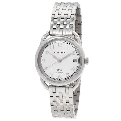 代购Bulova宝路华Commodore自动机械银表盘女士手表96M153