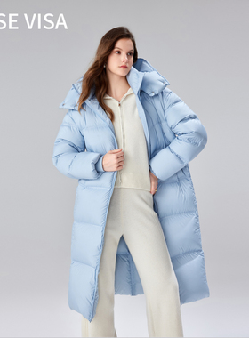 RV-AW95白鹅绒时尚防风保暖H型爆款超长款女装羽绒服81021