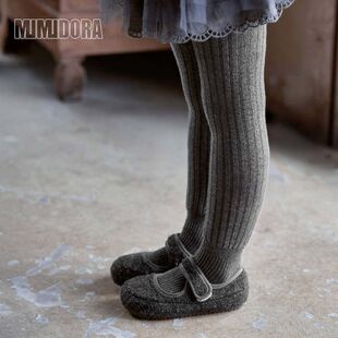 秋冬季儿童宝宝加绒加厚A类无骨保暖连裤袜坑条女童打底裤连体袜