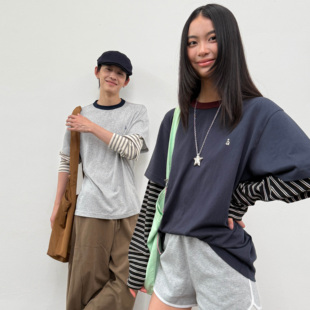 长袖 arch 圆领假两件t恤宽松美式 上衣男 咆哮野兽 roaringwild