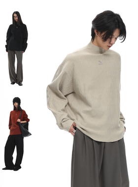 roaringwild a arch 咆哮野兽 灰色小高领男生休闲秋冬毛衣针织衫