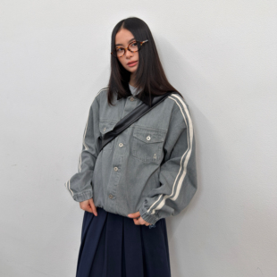 咆哮野兽 arch 灰色翻领底特律上衣牛仔夹克外套男 roaringwild