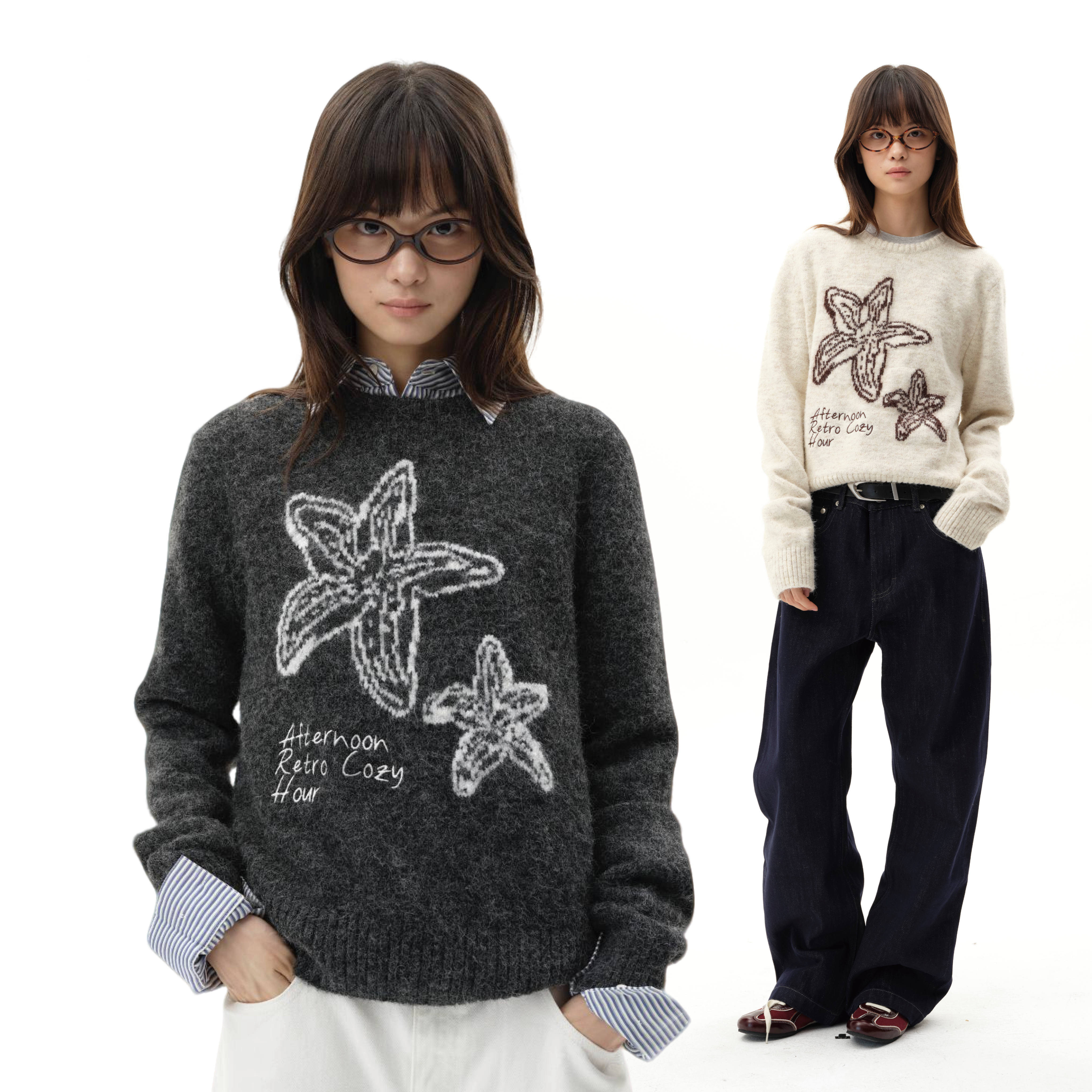 roaringwild正肩羊毛衫套头毛衣