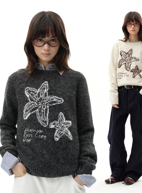 roaringwild a arch咆哮野兽正肩短款秋冬圆领羊毛衫情侣套头毛衣