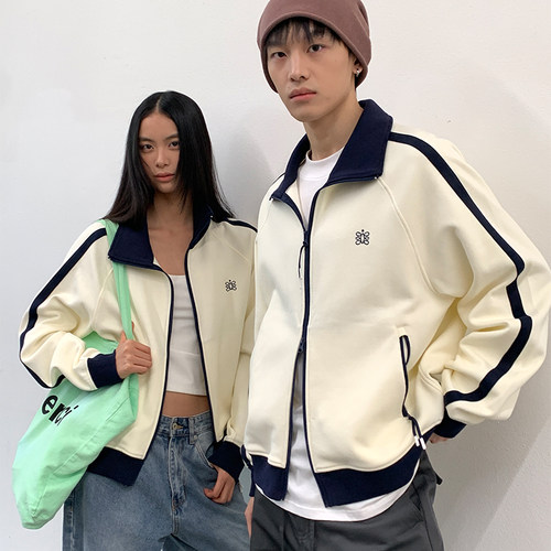 roaringwild a arch咆哮野兽 拼接复古女学院风国潮男士夹克外套