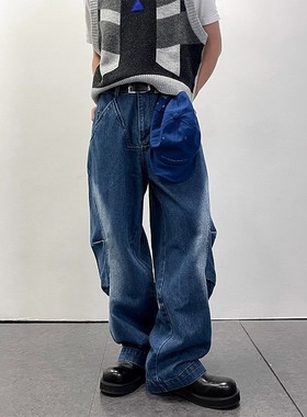 roaringwild a arch  咆哮野兽 蓝色膝褶牛仔裤