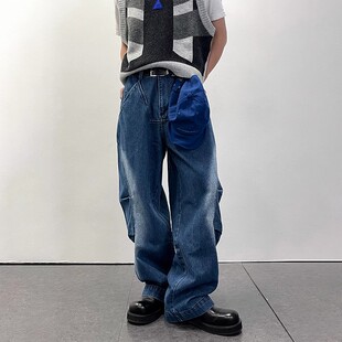 咆哮野兽 roaringwild arch 蓝色膝褶牛仔裤