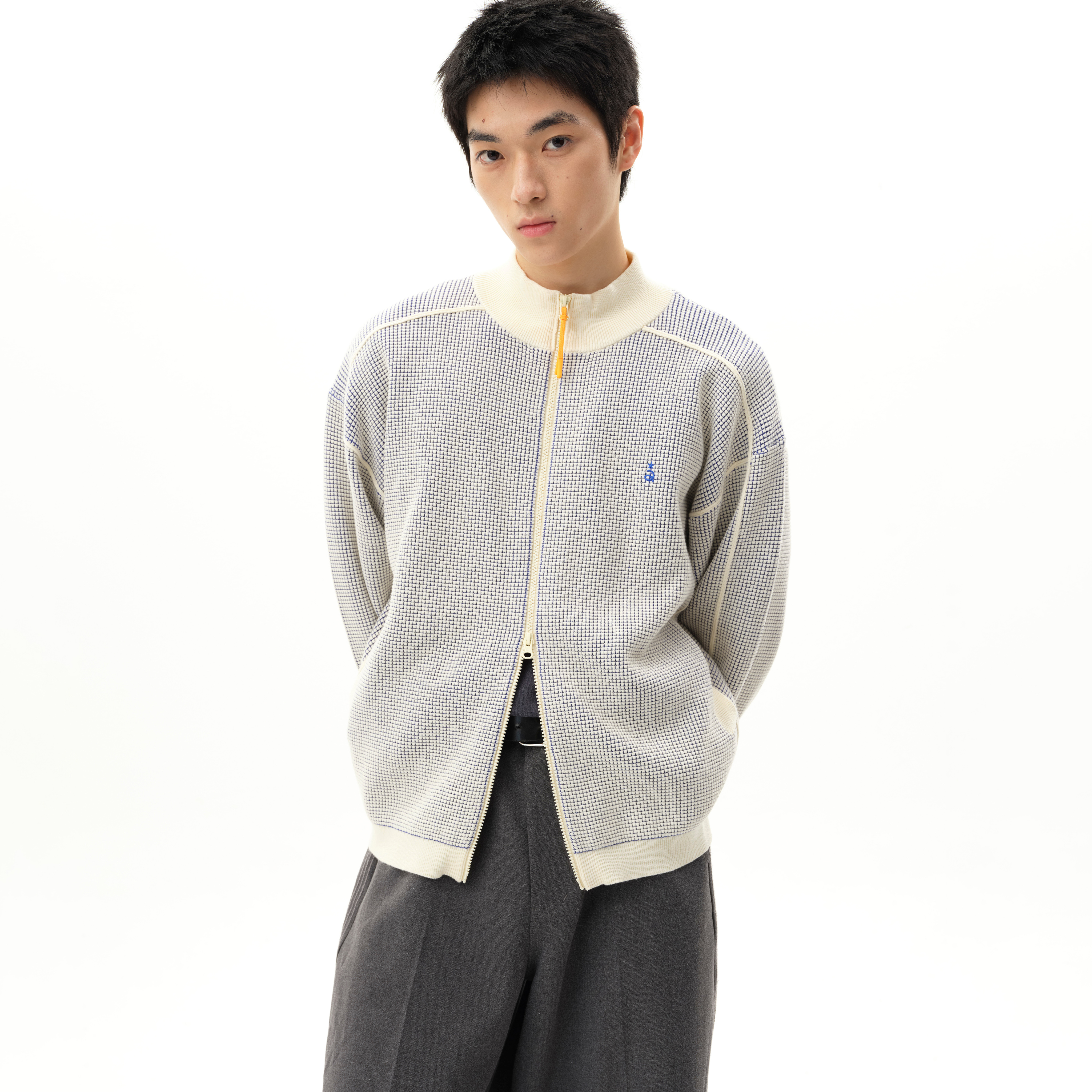 roaringwild米白色华夫格毛衣