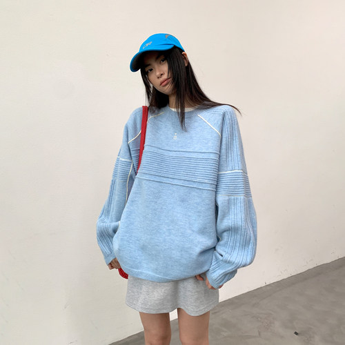 ROARINGWILD撞色针织毛衣