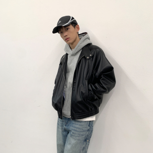 咆哮野兽 arch 黑色哈灵顿秋冬男生夹克PU皮衣外套 roaringwild