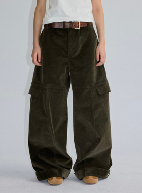 roaringwild a arch 咆哮野兽 军绿色宽松休闲裤灯芯绒美式长裤男