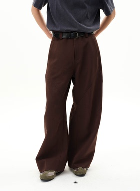 roaringwild a arch 咆哮野兽 棕色弯刀休闲西裤宽松阔腿男款长裤