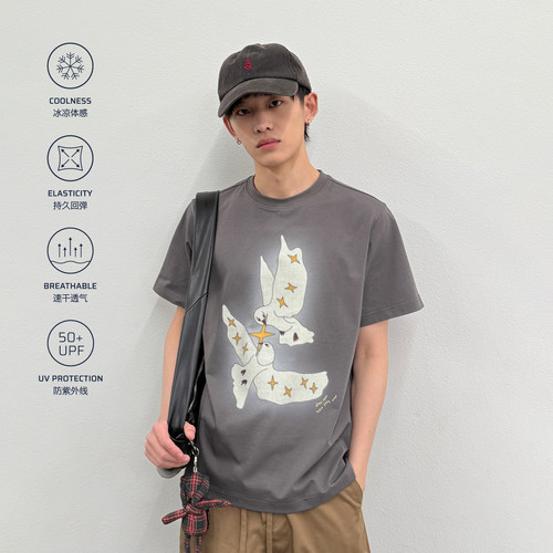 ROARINGWILD印花凉感防晒短袖T恤