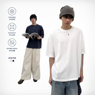 短袖 roaringwild 咆哮野兽白色凉感抑菌落肩上衣美式 arch t恤男