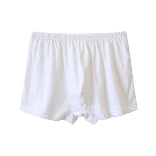 高腰平角内裤 白色平角内裤 中老年男纯棉裤 男士 头 加肥加大男士