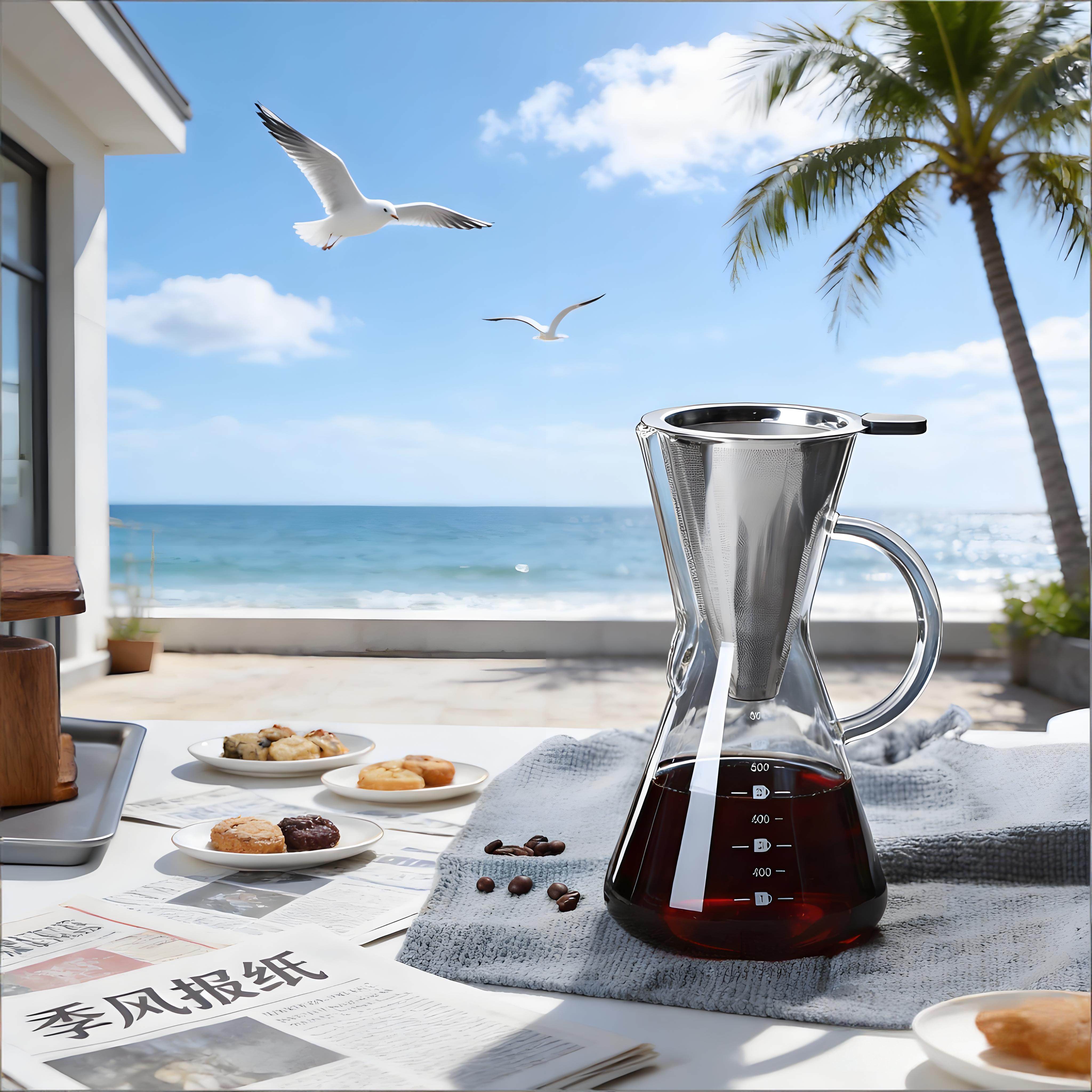 欧式切嘴细脖手冲咖啡壶高款耐热玻璃可电陶炉加热带把手滤网刻度,餐饮具,咖啡壶,淘宝优惠券,粉丝福利购,淘宝优惠卷