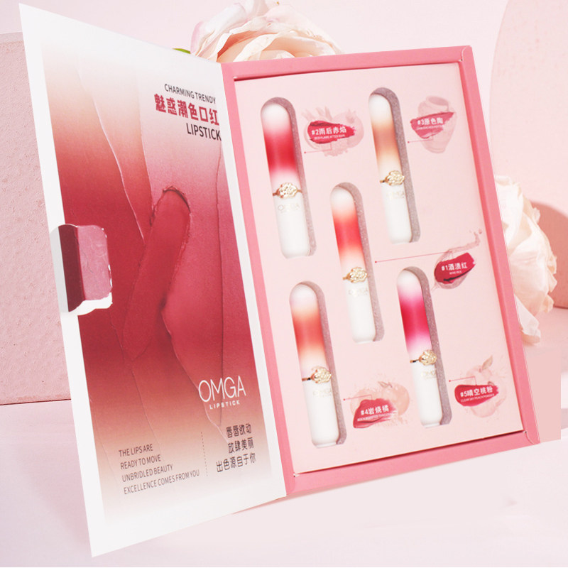 魅惑潮色口红魅惑潮色口红五件套礼盒情人节礼物送女友闺蜜