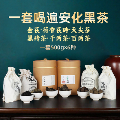 安化黑茶茶6斤组合装金花茯茶
