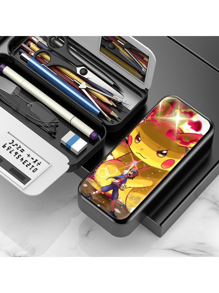 大容量高颜值铅笔盒文具盒男孩中小学生女童皮卡丘款初宝可梦儿童