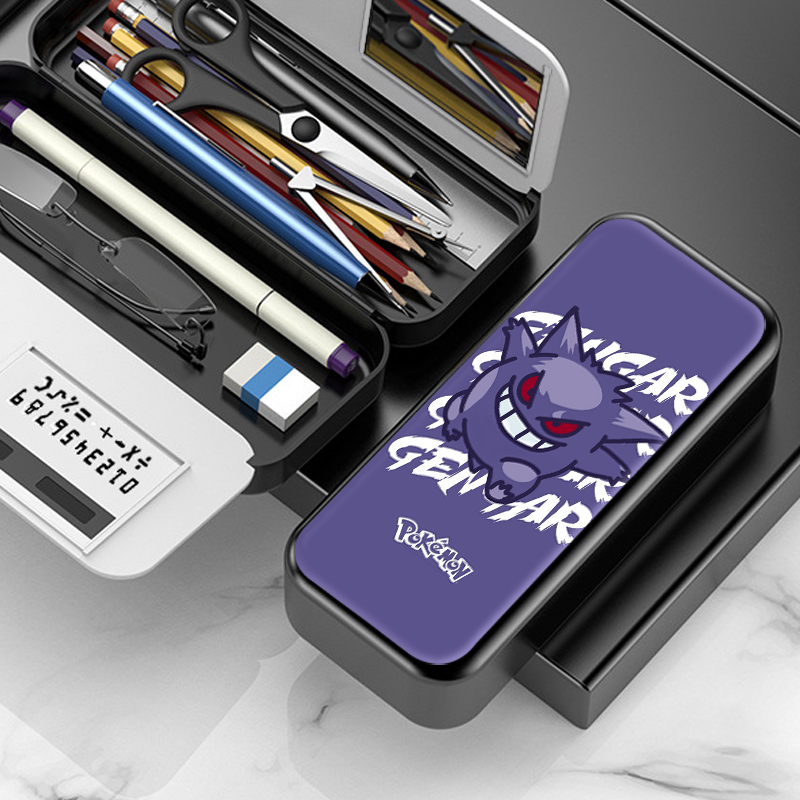 创意小学生铅笔盒周边笔袋男孩宝可梦耿鬼多功能大容量儿童文具盒