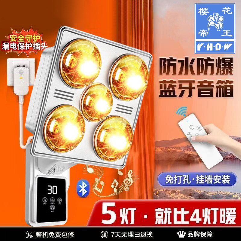 樱花帝王壁挂式浴霸灯泡取暖照明一体挂墙式卫生间浴室暖灯免打孔