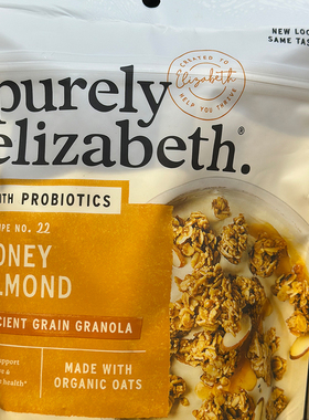 美国进口 Purely Elizabeth无麸质益生菌蜂蜜杏仁燕麦早餐 227克