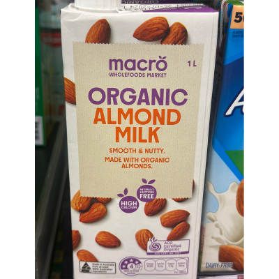 代购澳大利亚进口 MACRO有机杏仁奶 almond milk 1升