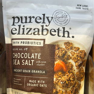 美国进口Purely Elizabeth无麸质益生菌巧克力朱古力海盐燕麦早餐