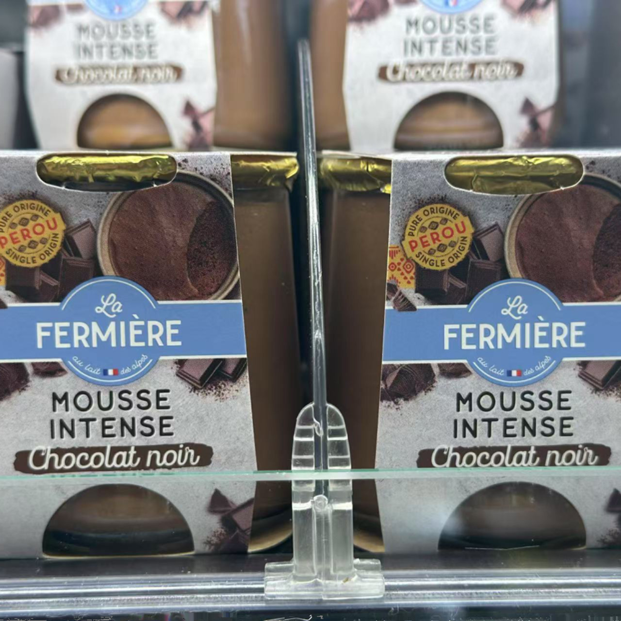 代购法国进口 LA FERMIERE黑朱古力巧克力慕斯 mousse 80克*2个