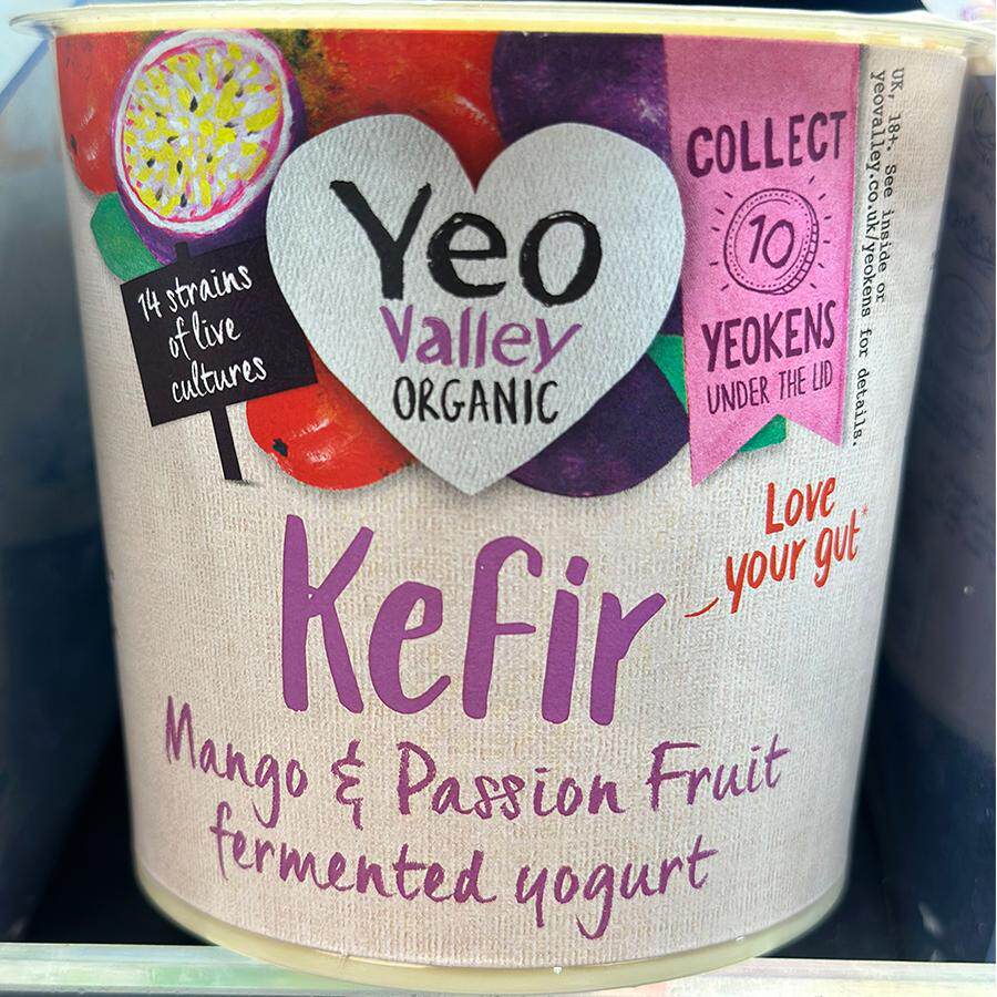 代购正品英国进口Yeo Valley/优海莉有机克菲尔式乳酪酸奶 芒果味