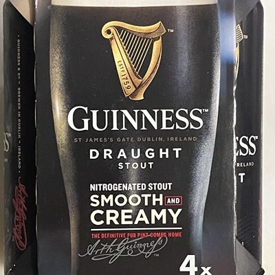 代购正品 GUINNESS/健力氏大罐装黑啤啤酒 440毫升*4瓶