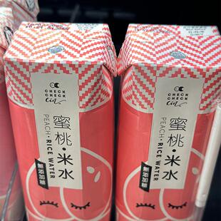 代购台湾制造 CHECKCHECKCIN蜜桃米水 无添加糖 250毫升*6盒