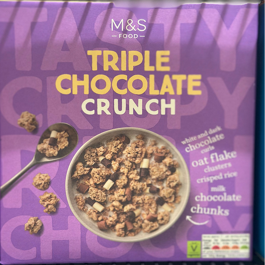 代购英国进口 M&S/玛莎食品三重朱古力巧克力脆麦片 500克