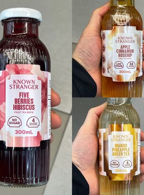 代购澳大利亚进口Known Stranger0蔗糖五霉汁冷泡水果茶300ml/3瓶