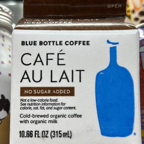 美国进口 BLUE BOTTLE COFFEE有机无糖牛奶咖啡 纸盒装 315ML*3盒