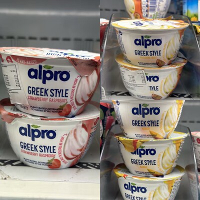 代购英国ALPRO希腊式大豆素乳酪/希腊酸奶草莓覆盆子/热情果/芒果