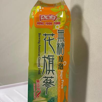 代购鸿福堂无糖原泡花旗参茶 无添加防腐剂及人造色素 500毫升