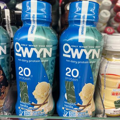 代购美国进口 OWYN植物蛋白营养饮品 香草云呢拿味 355毫升*6瓶