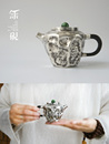 S999银纯银纯手工一体银壶千足银茶壶泡茶壶一张打一体壶非紫砂壶