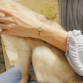 银森小清新蝴蝶细水草玛瑙石绿可爱文艺复古编织简约脚手绳女礼物